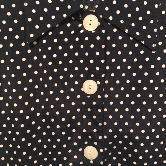 Vintage navy polka dot dress with pockets! - Picture 3 of 5